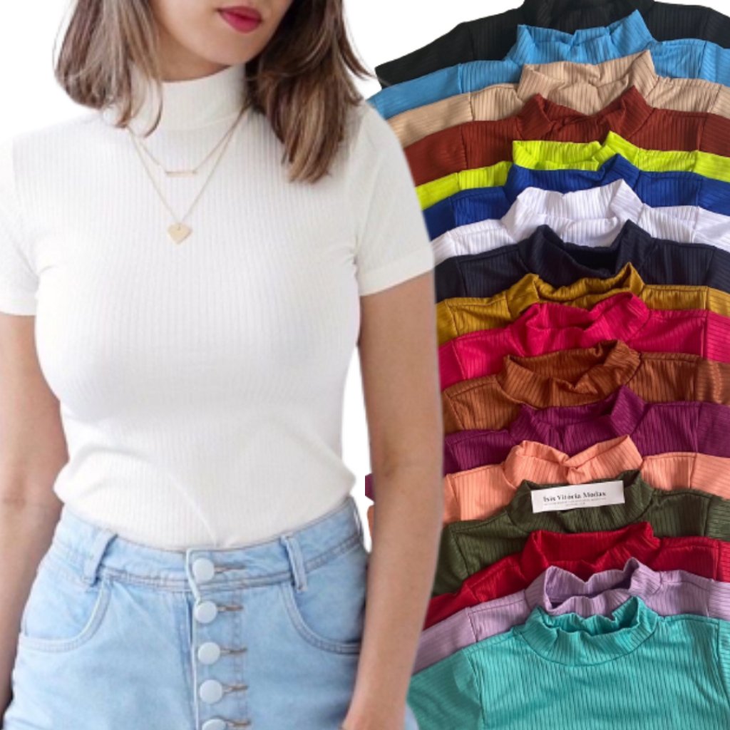 Blusa Canelada Golda Alta