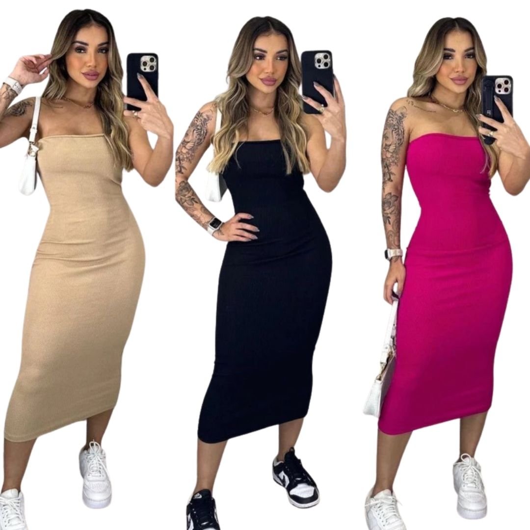 Vestido Canelado T.Q.C
