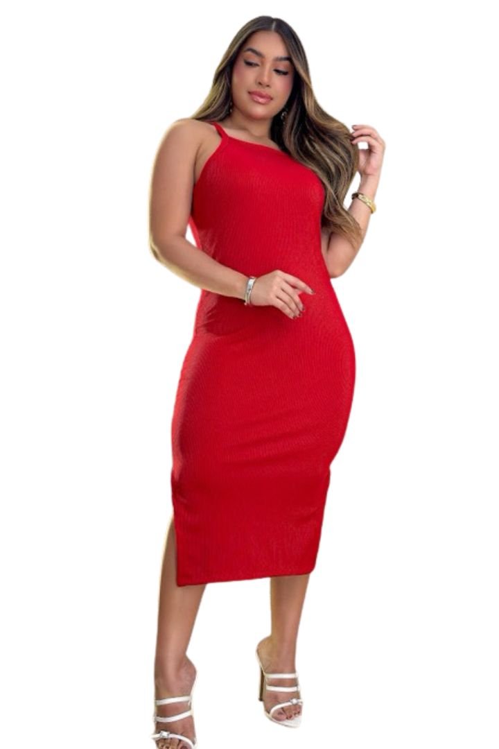 Vestido Longo Midi Alça